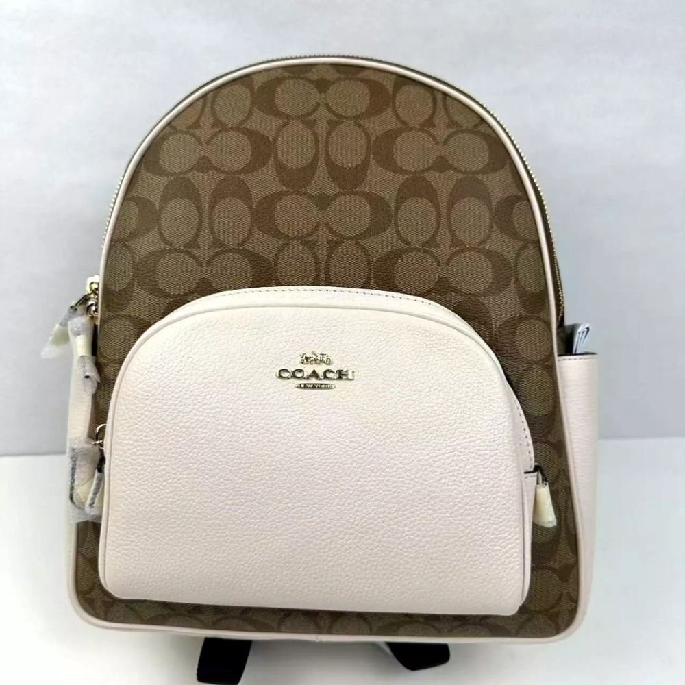 Coach Brown and Cream Backpack